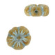 Czech flower bead 9mm Beige bronze blue 03000/96831